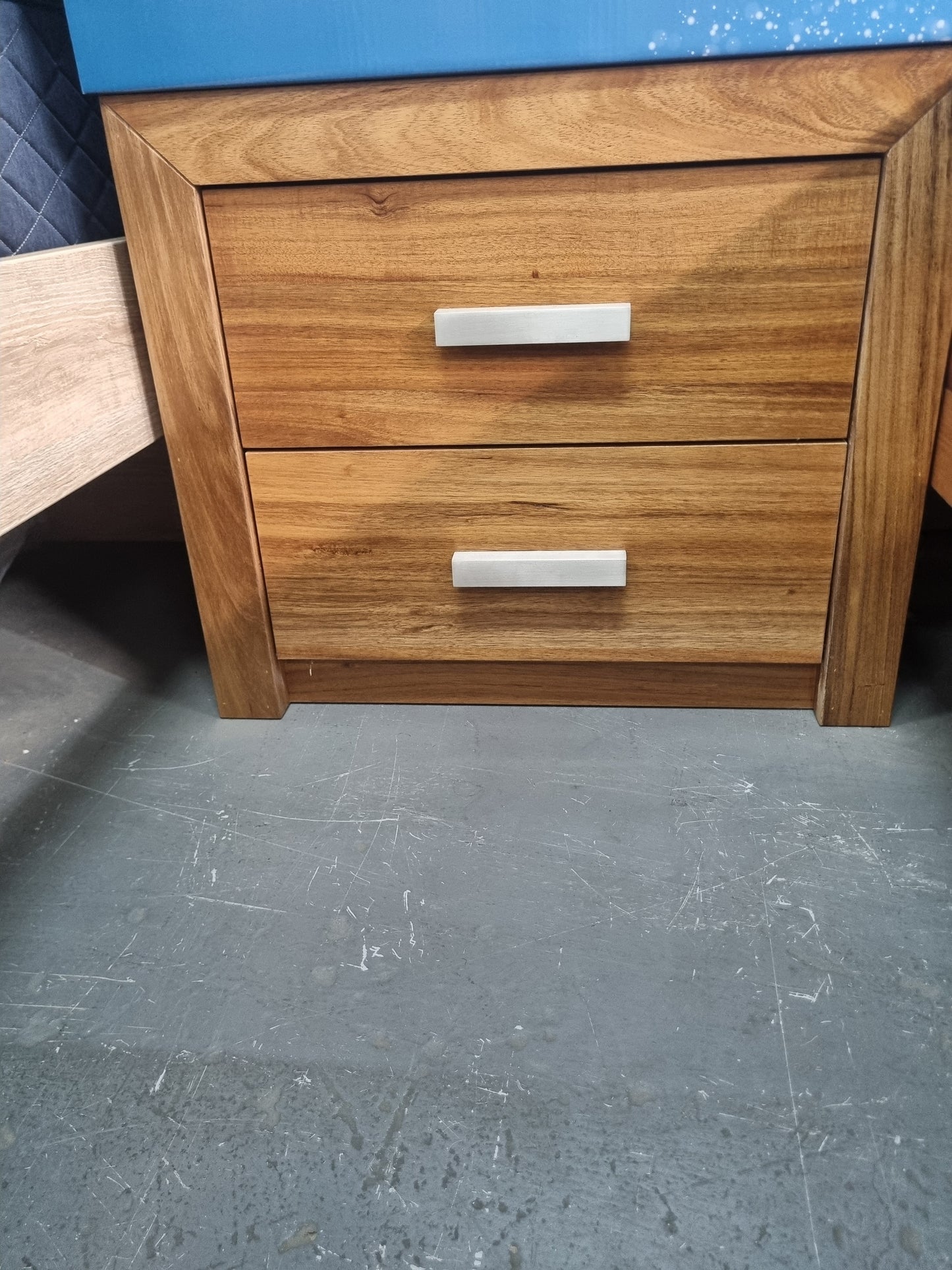 Tasmanian Blackwood Queen size bedhead and base with drawers