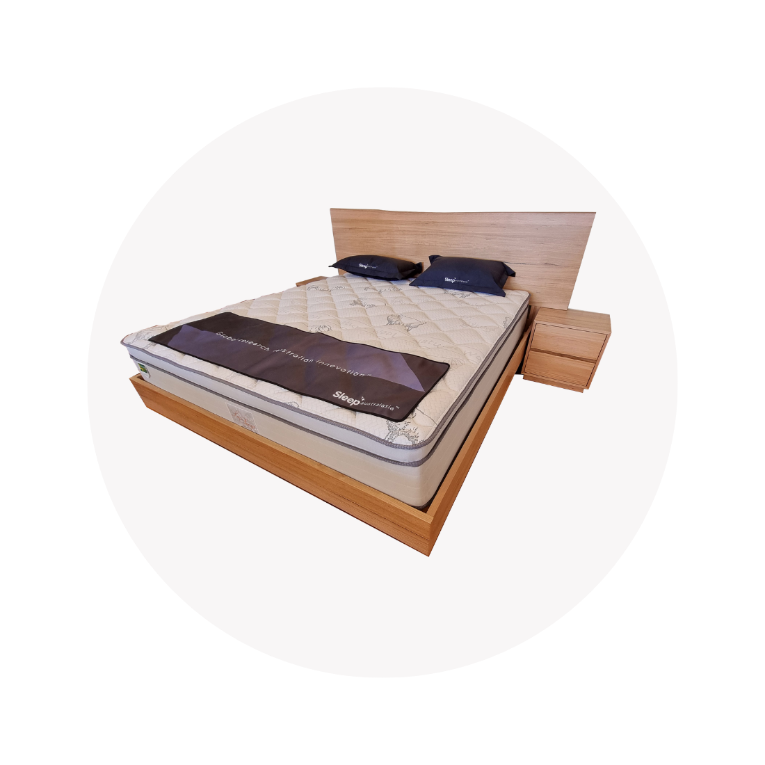 Porter Natural Live Edge Messmate bedhead and base King Size